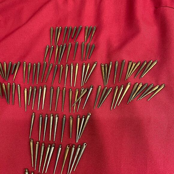 Nameless Red Beaded Cross Sleeveless Cut Out Back Sheath Edgy Mini Dress M - Picture 6 of 11